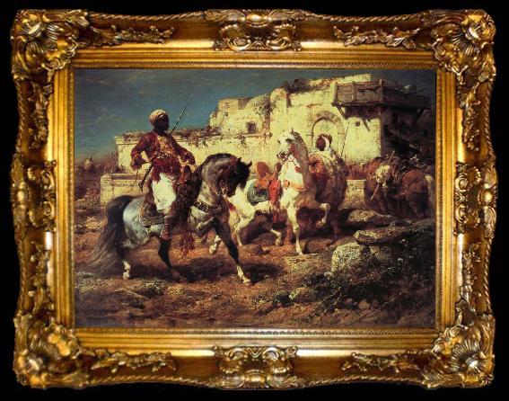 framed  Adolf Schreyer Arabic horsemen, ta009-2